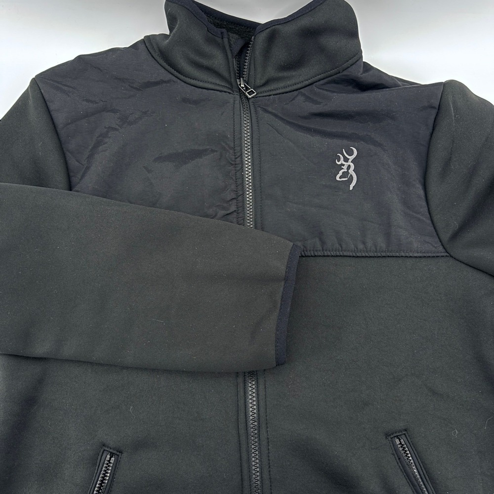 Browning Mens S Black Full‎ Zip Jacket Fleece Lined Outdoor Hunting